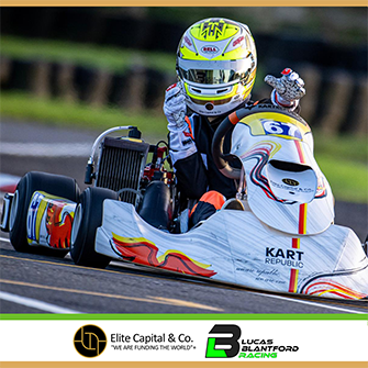 Lucas Blantford Racing Team Announces a Fantastic P1 at Shenington Kart Track Under Elite Capital & Co.'s Sponsorship